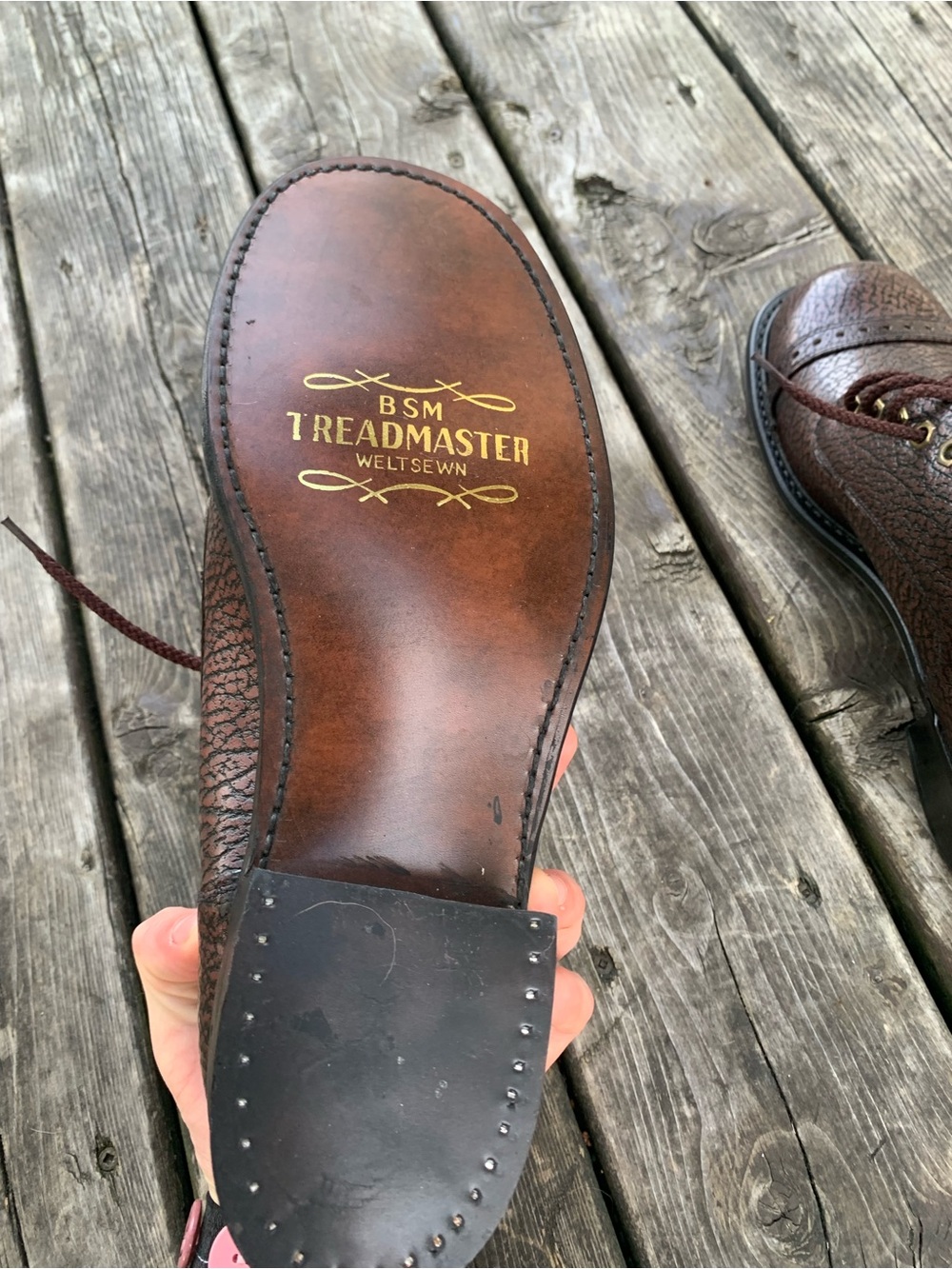 Men's Dark Brown Textured Derby Shoes - Picture 7 of 7